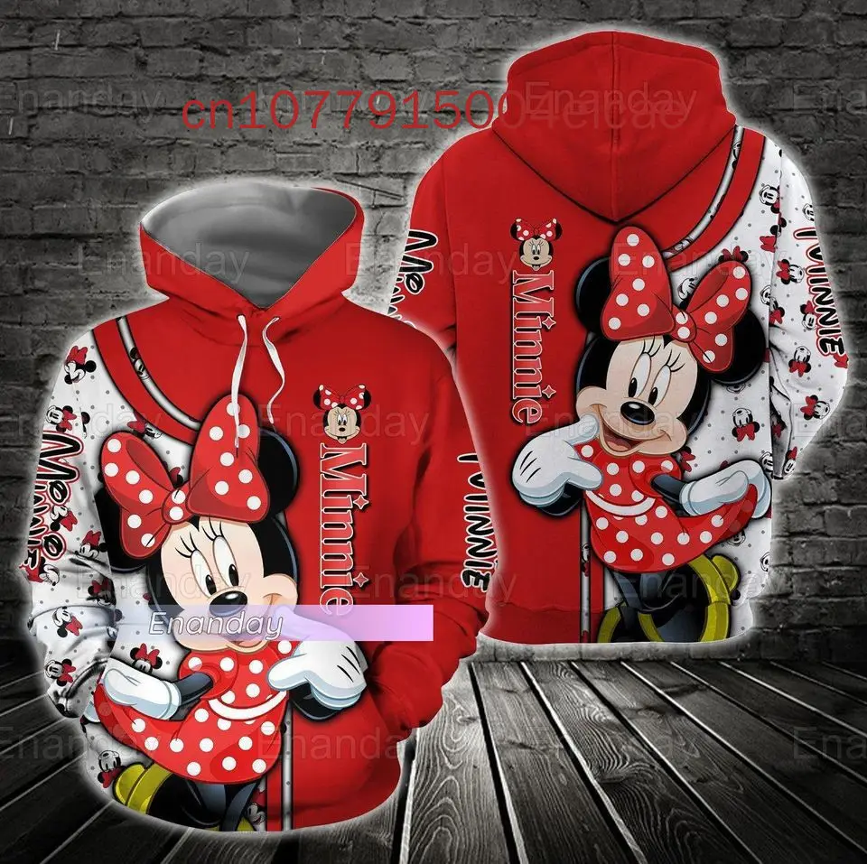 2024 New Disney Minnie Mouse Hoodie And Legging Disney Women\'s Sweatpants Fashion Sports Suit Disney Yoga Suit