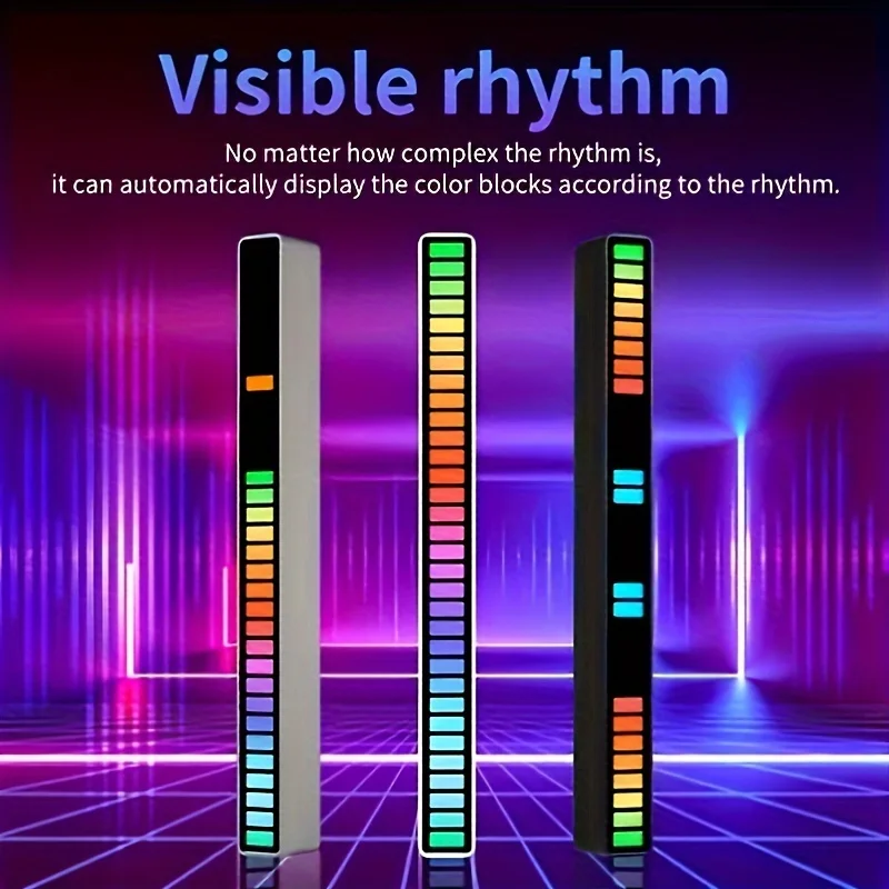 Rgb Voice Controlled Synchronized Rhythm Light, Internet Famous Colorful Music Atmosphere Light, Car Desktop Sensing Creative