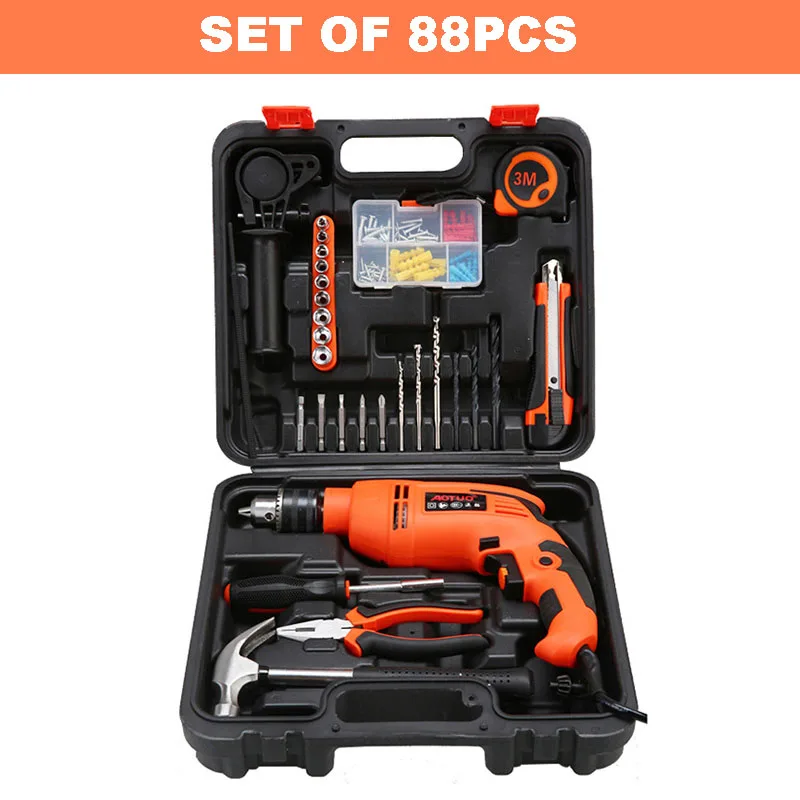 1380W High Power Industrial Professional Pistol Type Percussion Drill Set Multifunctional Hand Drills Kits With Impact