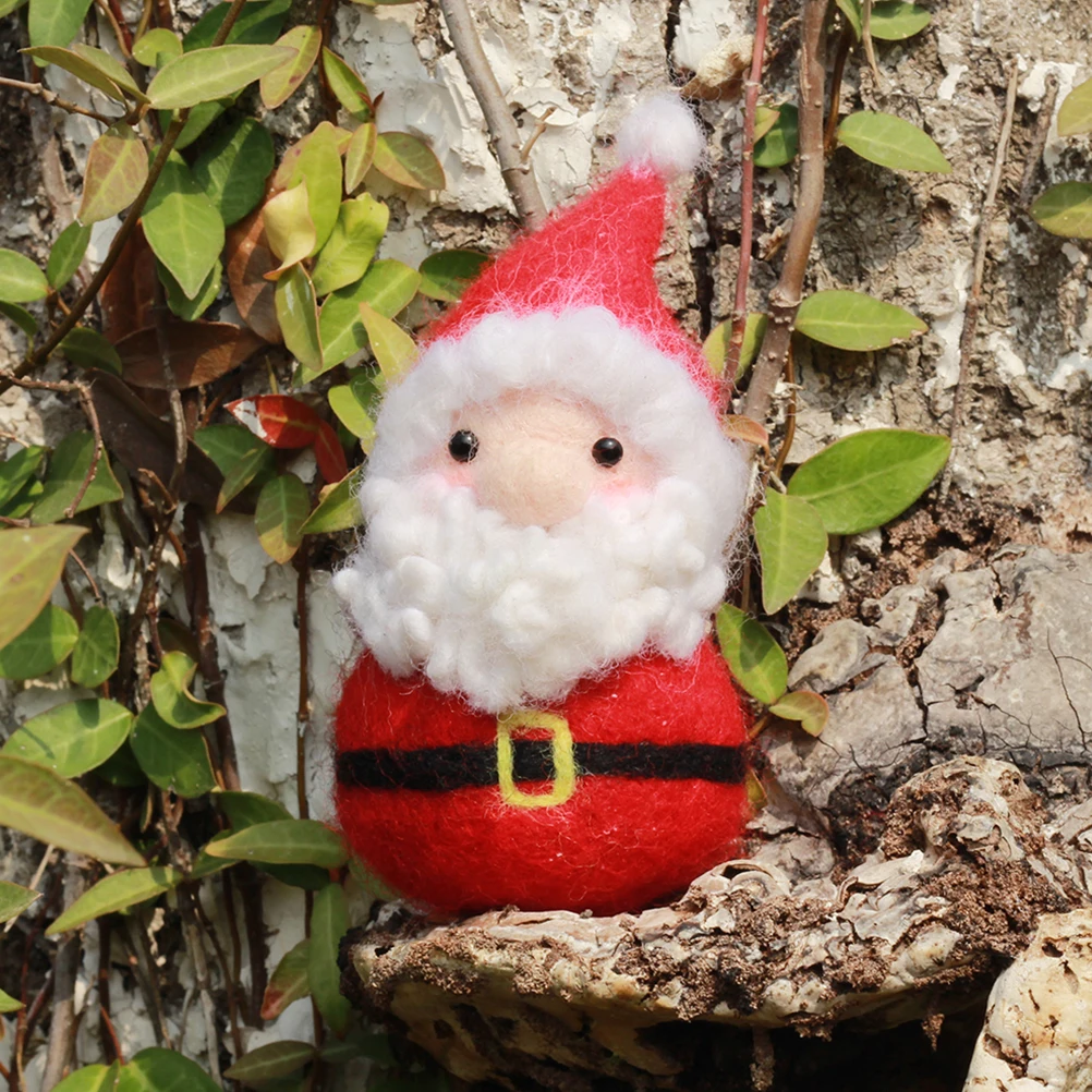 

4Sets Xmas Needle Felting Kits Wool Felt Craft DIY Making Supplies Beginner Felting Kits Christmas Craft Accessories