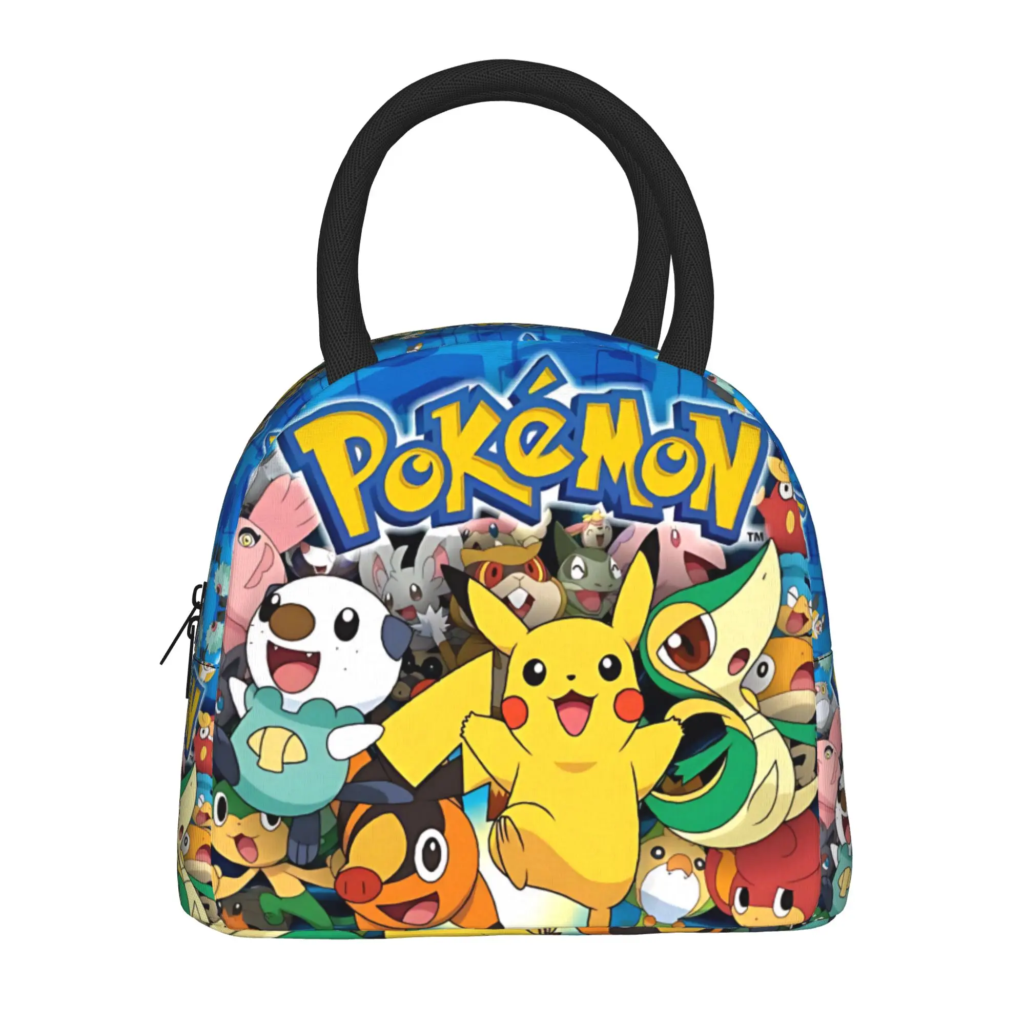 Cartoon Pokemon Theme Handbag Insulated Lunch Bag Meal Pack Rice Bag  bolsa Student Bento Lunch Handbag Insulation