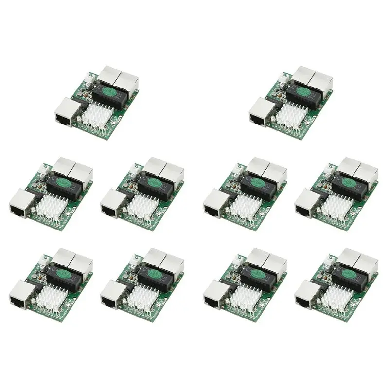 10X Industrial-Grade Min Three-Port 1000M Gigabit RJ45 Standard Port Network Switch Module 5V-12V