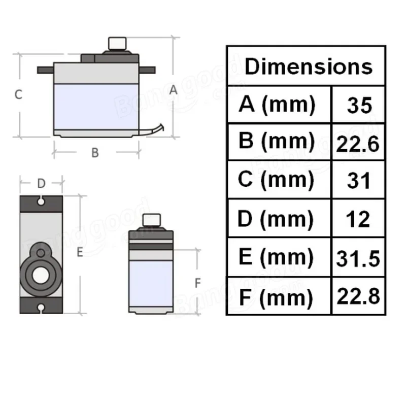 4PCS MG92B 13.8g 3.5KG Torque Metal Gear Digital Servo for RC Model Drone Airplane Helicopter Car Boat Robot DIY Parts