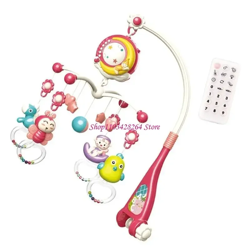 Baby-muzikale wieg Mobiele hangende rammelaars en muziekdoos met afstandsbediening met licht