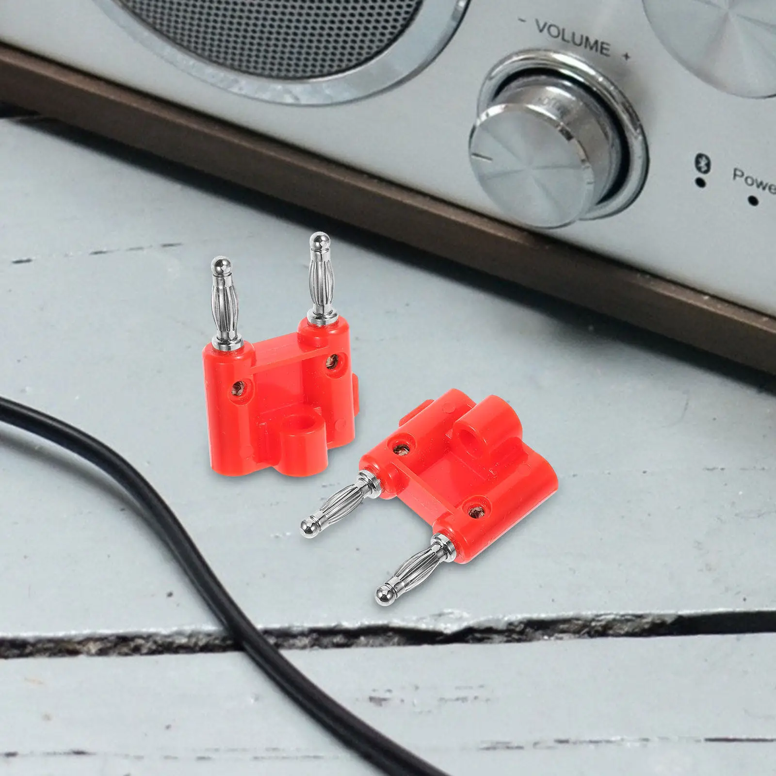 10Pcs Parallel Banana Plug Dual Speaker Connector Clips Space Saving Speaker Wire Connectors for Home Stereo Audio Systems