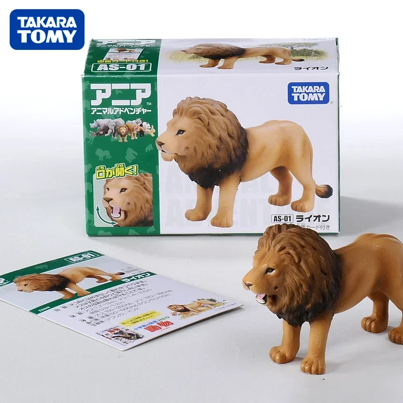 Original TAKARA TOMY Tomica Simulation Wild Animal Tiger Crocodile Elephant Lion Panda Orangutan Model Toys Gift for Children