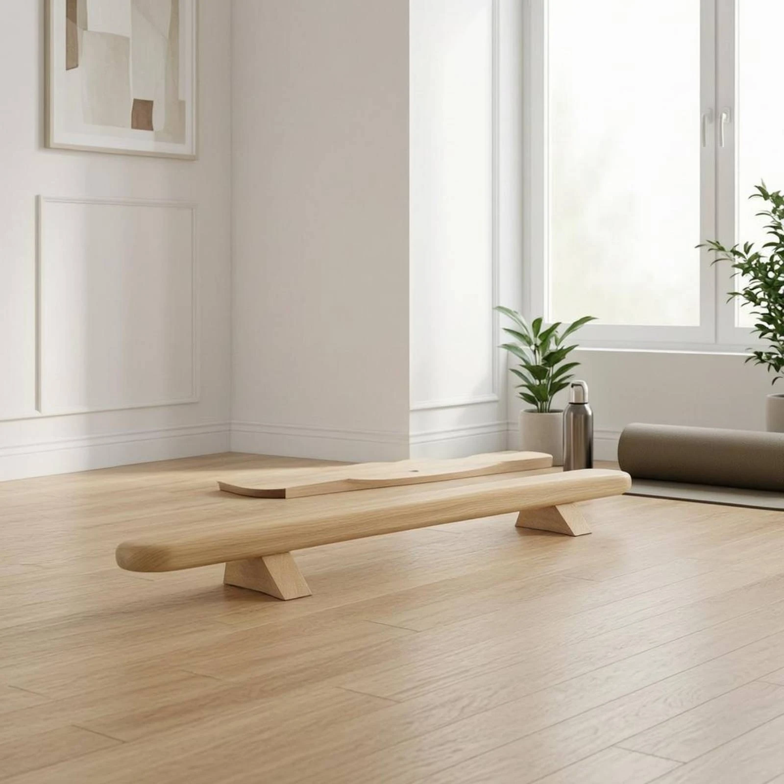 Solid Wood Push-Up Stand Floor-Standing Rounded Edges Wooden Push-Up Bar Exercise Gear Sturdy Gymnastics Frame image 5