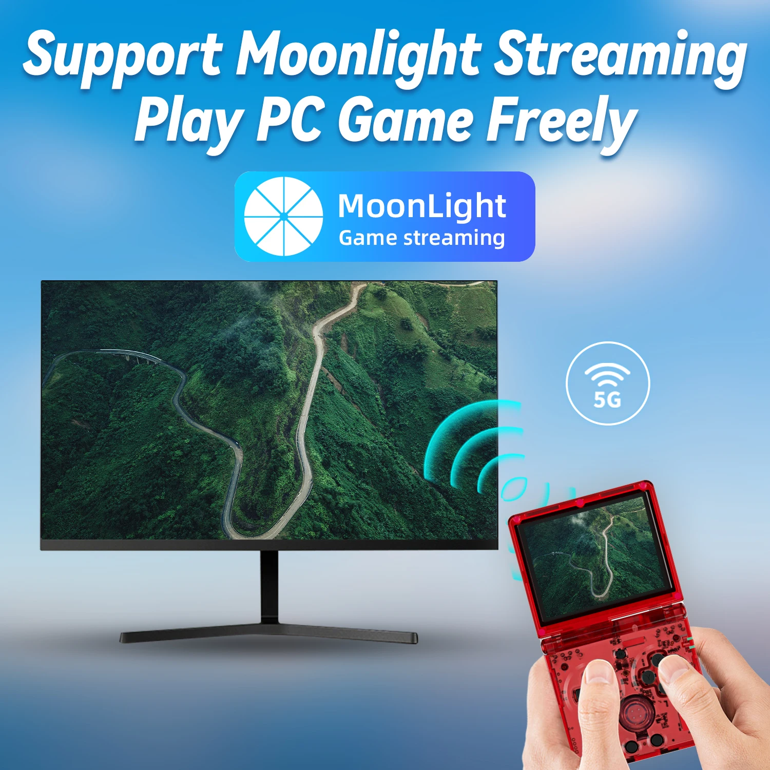 ANBERNIC RG35XXSP Flip Retro Handheld Game Console Linux 64bit WiFi Bluetooth Retro Video Gaming Console Online Play HDMI-TV Out image 5