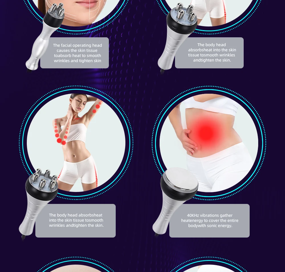 

10 in 1 Cavitation 80K Cavitation Vacuum Machine Body Slimming Fat Burning Cellulite Removal Vacuum Body Shaping Machine