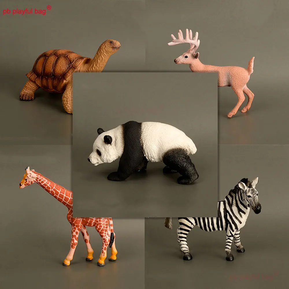 Simulated Animal Model Panda Elephant Rhinoceros Brown Bear Tiger Lion Action Figure Desktop Decoration Creative Kid Gifts ZG277