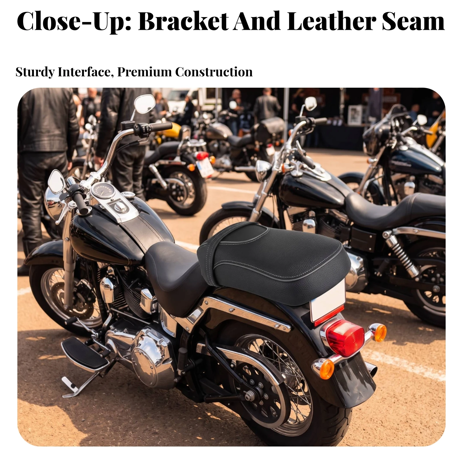 Motorcycle Seat Cushion Contoured Motorcycle Seat Cushion with Straps Padded Textured for Riders