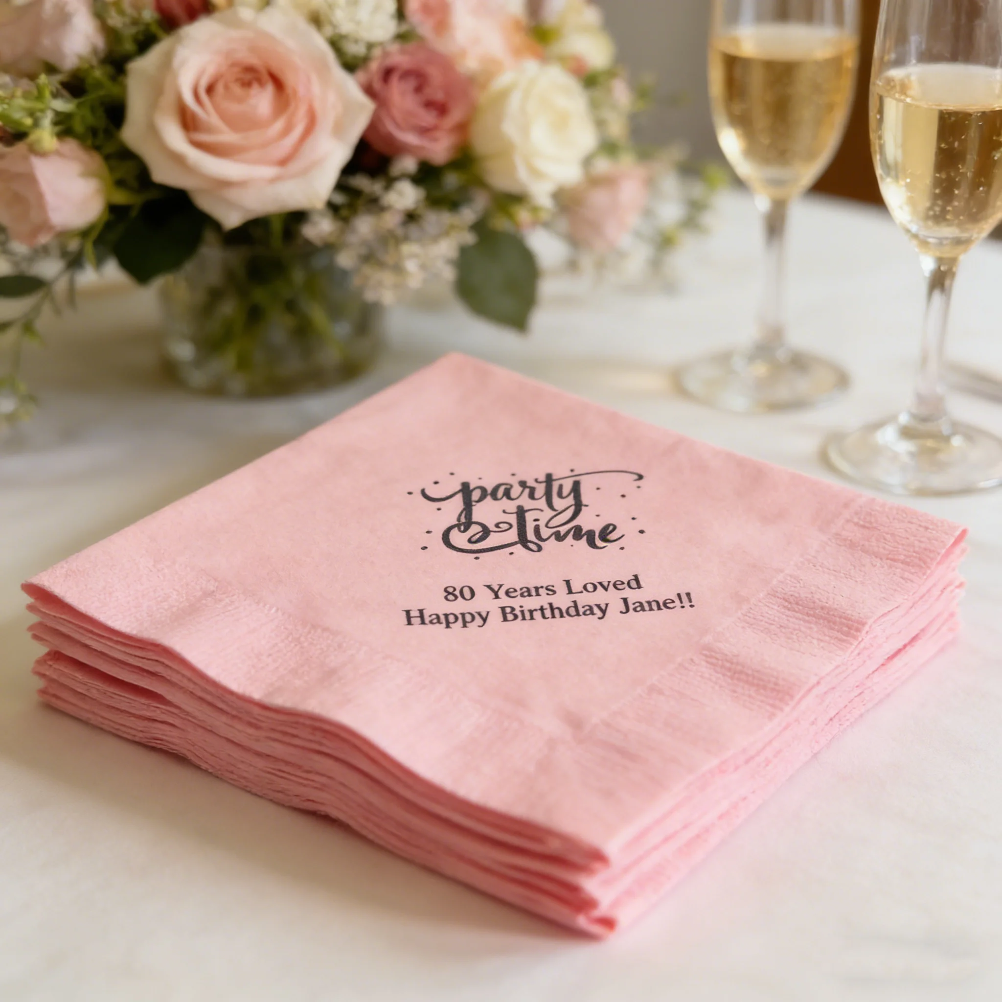 

50 шт. персонализированных салфеток для дня рождения, 50 упаковок, индивидуальные салфетки для коктейльных и обеденных столов, принадлежности для праздничного стола