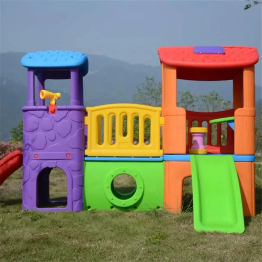 Hot Sale Children Play House Outdoor Small Plastic Slide Playground Set Kids Play House With Slide