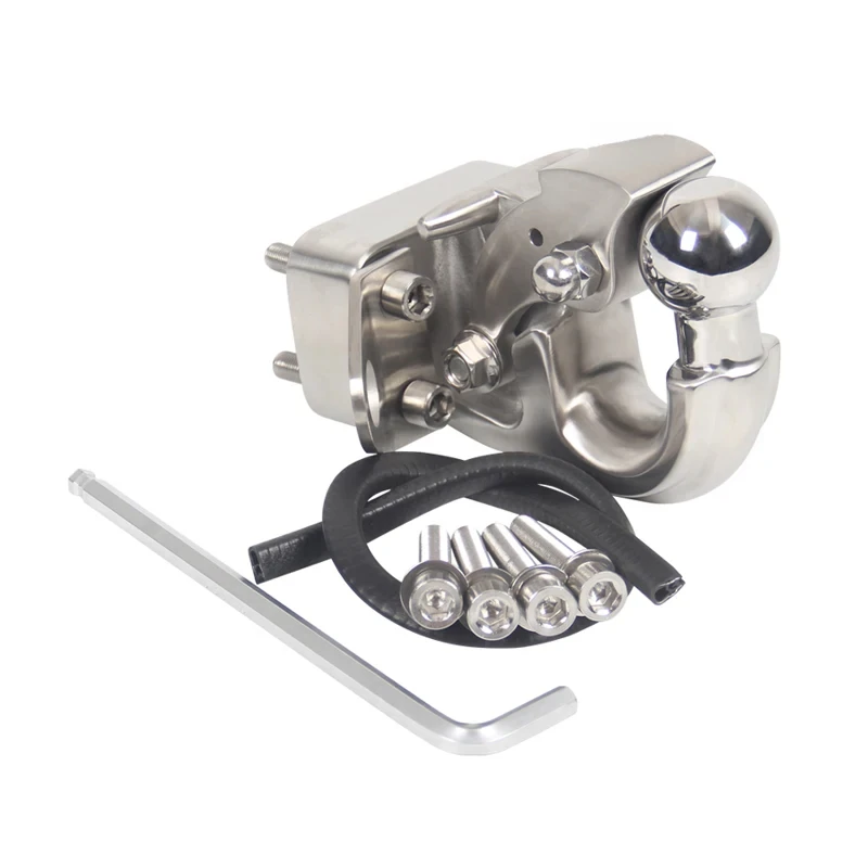 Stainless Steel European Style Trailer Hitch With Integrated Trailer Ball Off-road Refit Parts Tow Hook Accessories