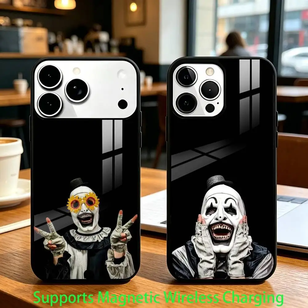 

Horror Art the Clown Funny Phone Case For iPhone17,16,15,14,13,12,11 Plus,Pro Compatible with magnetic wireless charging