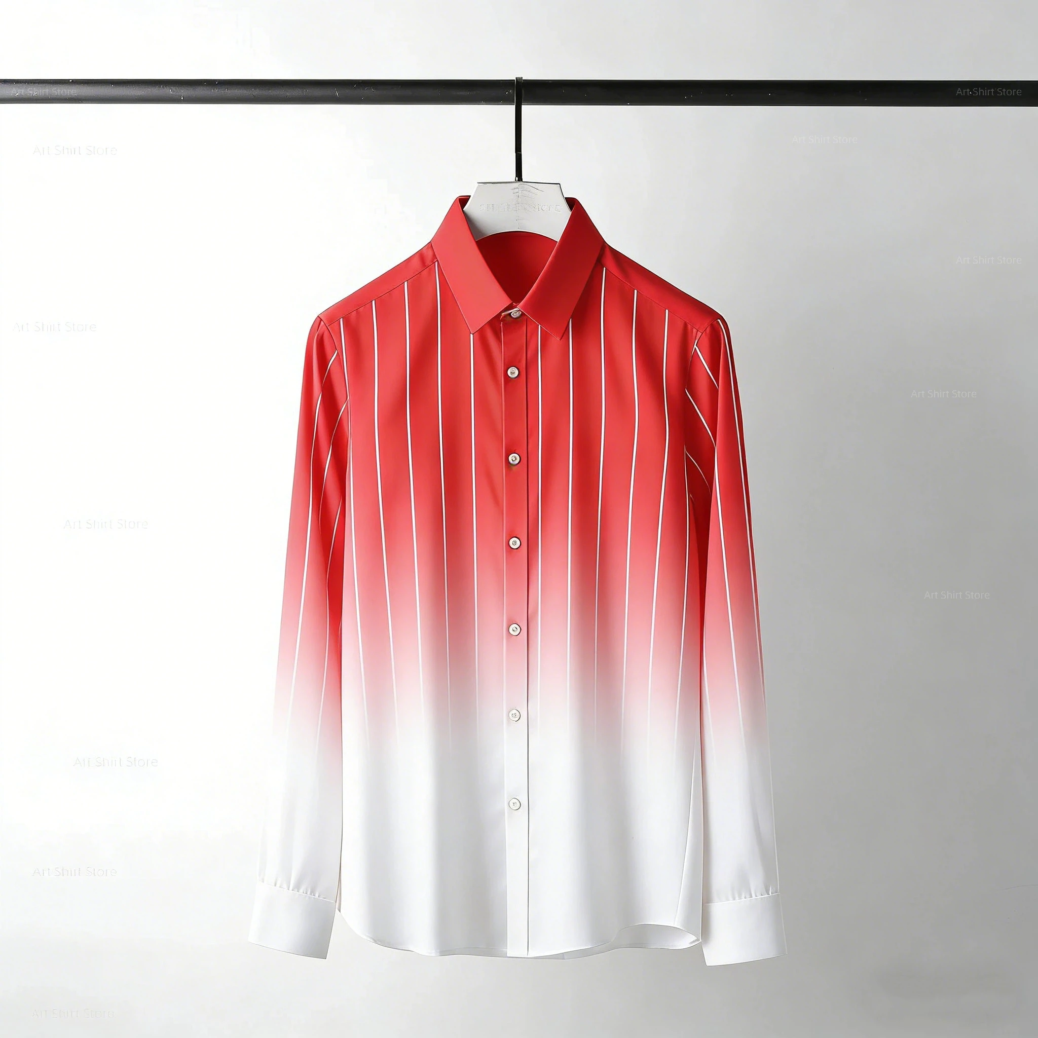 New and popular style on the street, hot sale gradient striped casual fashion men's long-sleeved shirt, multiple colors availabl