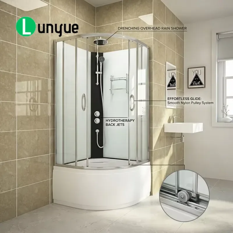 Modern Black Curved Sliding Shower Enclosure Brushed Glass Partition Windproof Warm Bathroom Divider Integrated Home Design