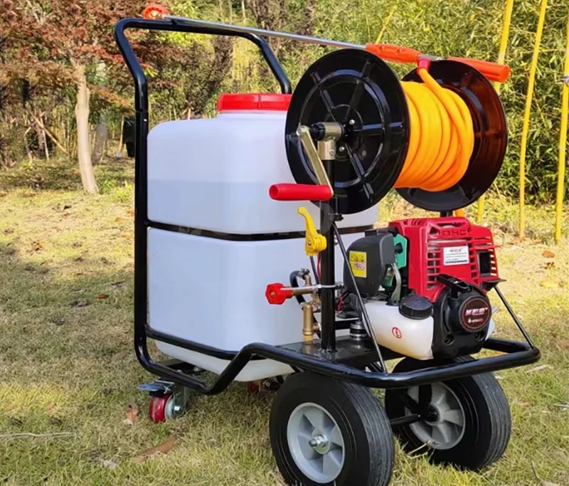 Hand Push PullTrolley Sprayer, Agricultural Power Pesticide Pump Sprayer for Farm and Garden Maintenance Tools