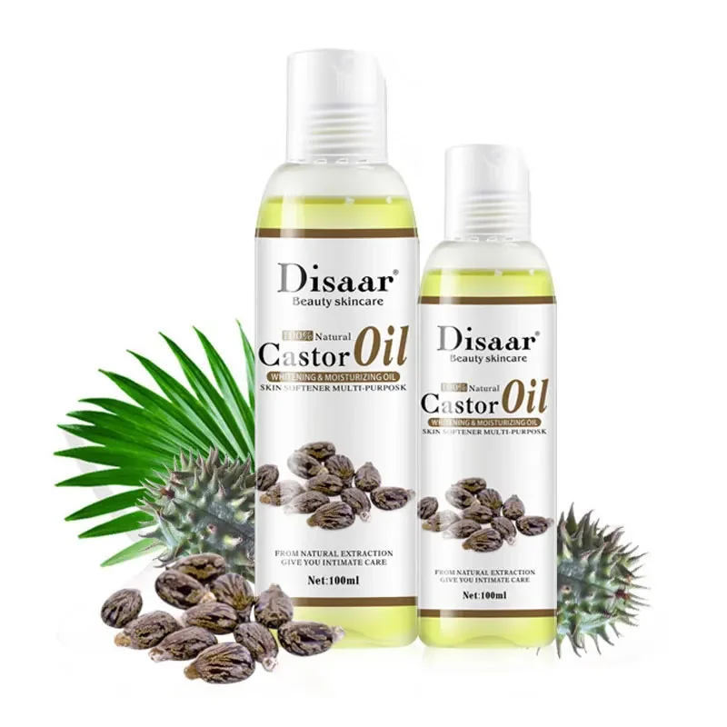 Disaar-Huile essentielle de ricin 100% biologique, pour relaxation Linge, massage, hydratant, émolliente, éclaircissante, 100ml