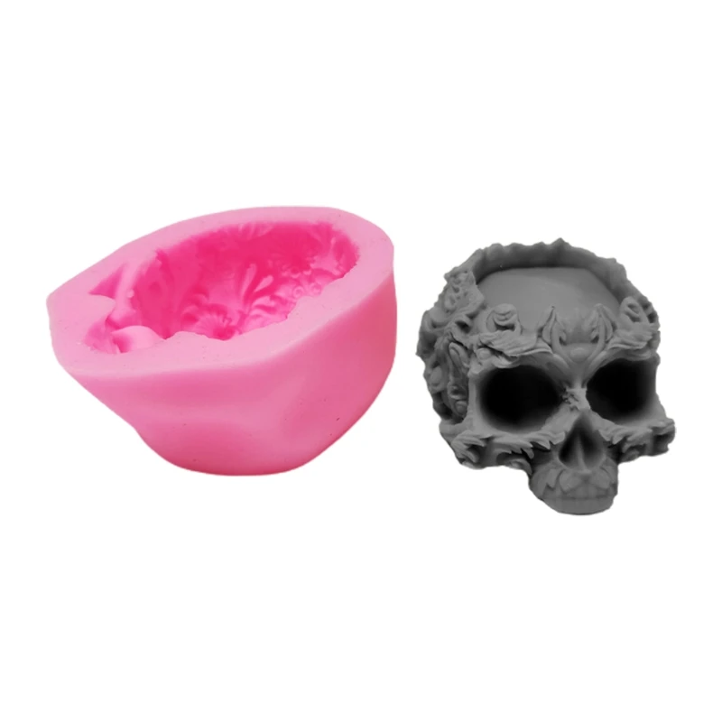 

3D Skull Candlestick Epoxy Resin Mold Holder Silicone Mould DIY Crafts