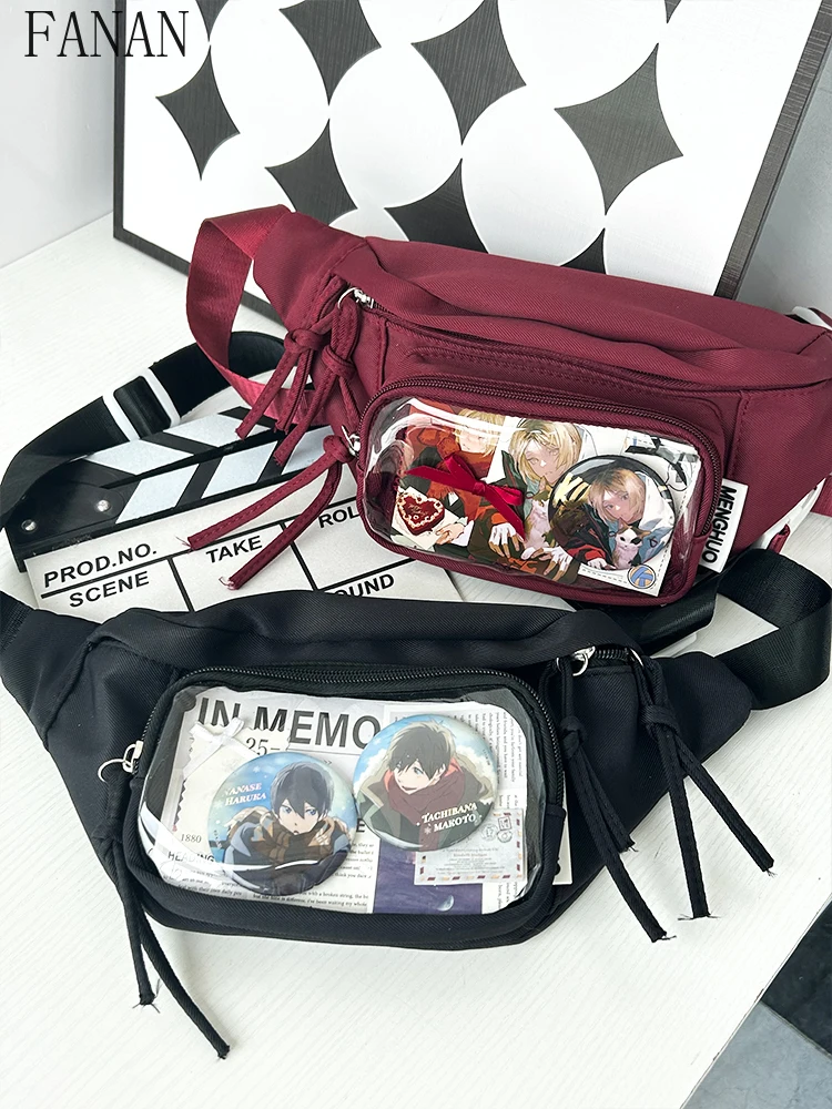 

Wudong Xiaopu Original Pain Bag Daily Versatile Transparent Single Shoulder Chest Waist Bag Bar Chi Anime Girl [Little Pudding]