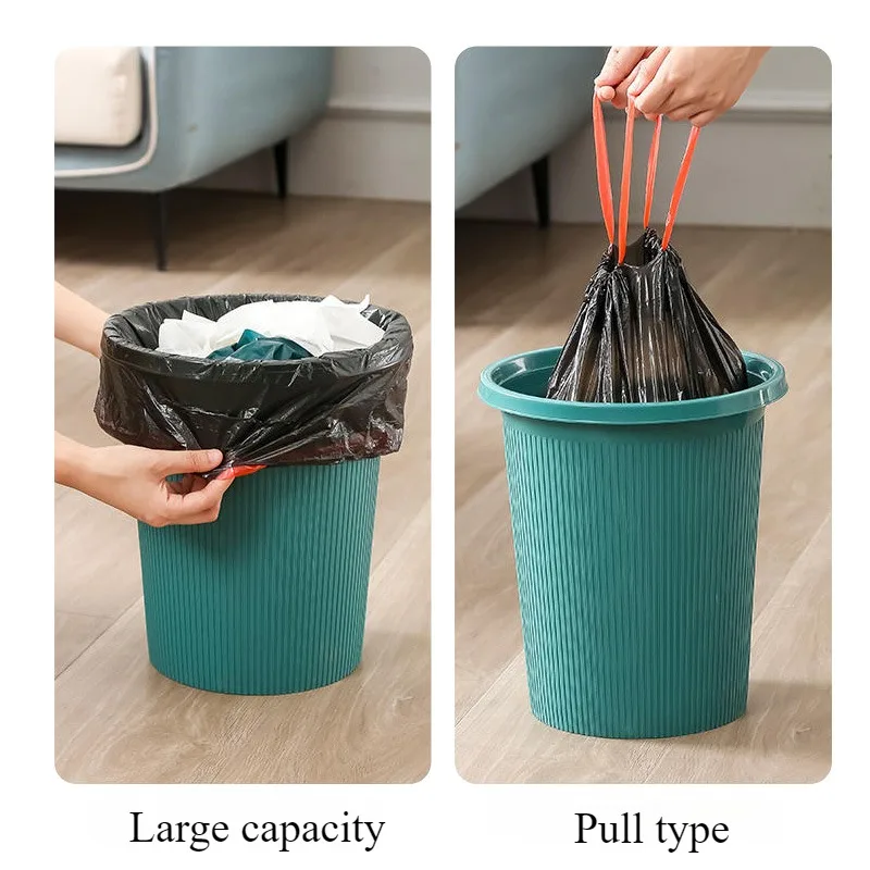 1/5PCS Home Drawstring Thickened Bundle Mouth Pe Plastic Bag Garbage Bag Large Capacity Lift Type Office Kitchen Garbage Bag