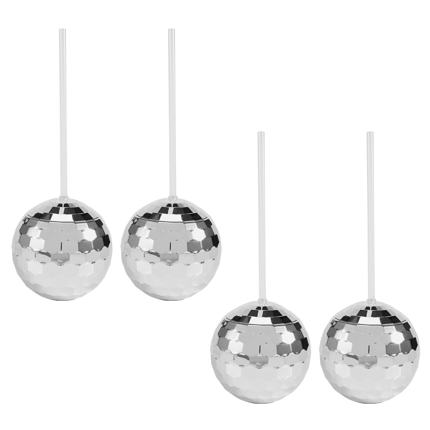 Set of 4 Disco Ball Cup Glitter Flash Ball Cocktail Cup Tea Bottle Party Supplies Unique for Party Drinking Beverage C