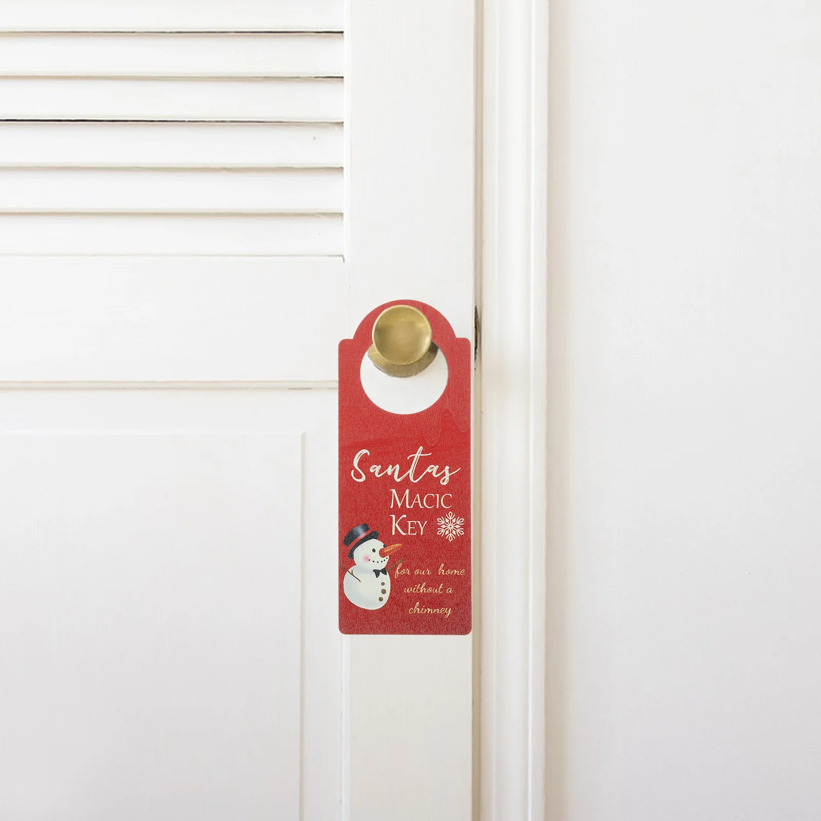 

5Pcs Christmas Door Hanging Decorations Wooden Xmas Door Handle Ornaments Lightweight Hanging Signs for Holiday Party Home
