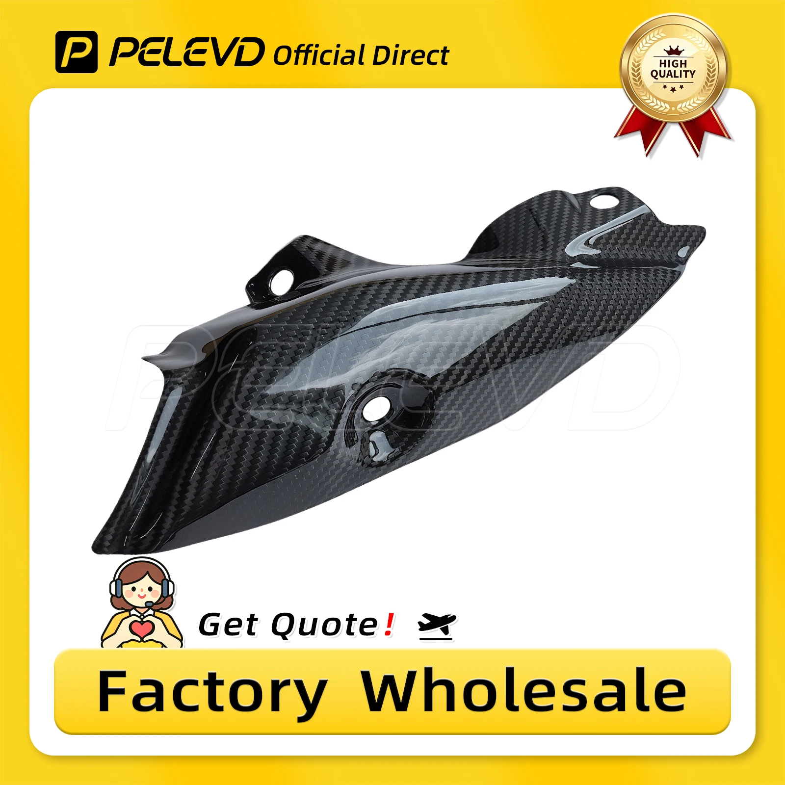 PELEVD 100% CARBON FIBER Motorcycle Exhausts Pipes Protection Cover For KAWASAKI ZX-10R ZX-10RR 2021-2026