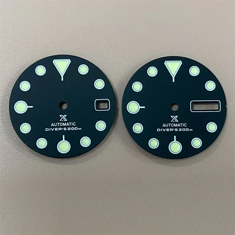 NH35 Dial C3 Green Luminous 28.5mm Single/Double Calendar Dial Fits for NH35 NH36 4R36 Automatic Movement SKX007 Watch Faces