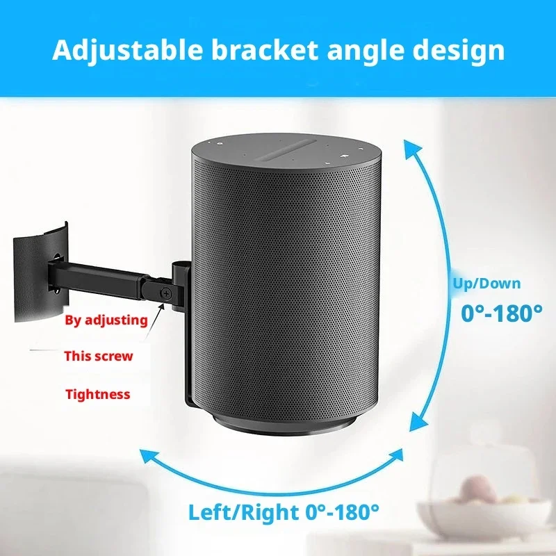 Premium Rotatable Adjustable Wall Mount Bracket for SONOS Era 100 Smart Speaker Sturdy Durable Household Audio Support Holder