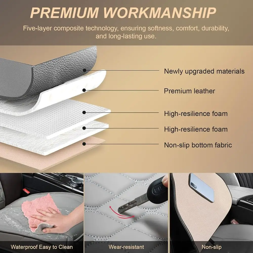 أغطية مقاعد جلدية رمادية مخصصة لسيارة فولكس فاجن، حماية ضد الماء لشركة فولكس فاجن بيتل، جيتا، باسات، تيجوان، تاوس، أطلس، ID.4، 2 #5