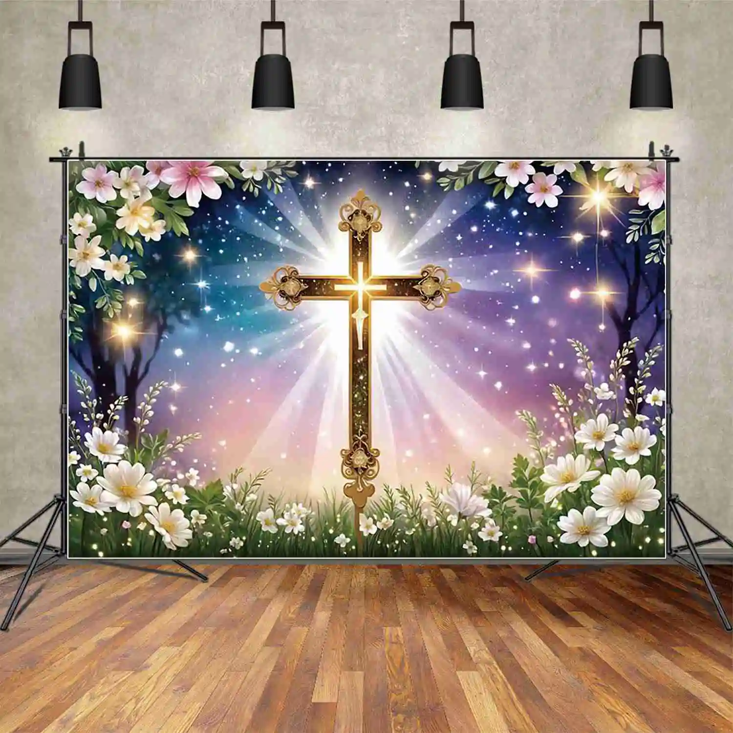 MOON.QG Baptism Background Photography Cross Church God Bless Photozone Backdrop Children Photo Studio Photocall Supplies