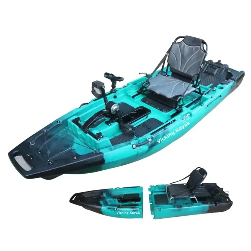 Hot Sale 9 ft Modular 1-Person HDPE Sea Kayak Ocean Pedal Drive Propeller Kayak Fishing for Rivers High-Density Polyethylene
