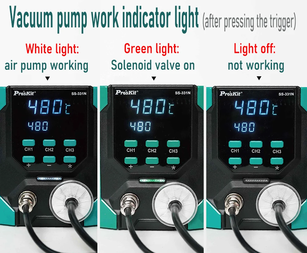 SS-331 LCD Digital Electric Desoldering Station Tin Gun Electric Absorb Sucker Gun Vacuum Soldering Station Suction Pump Welding
