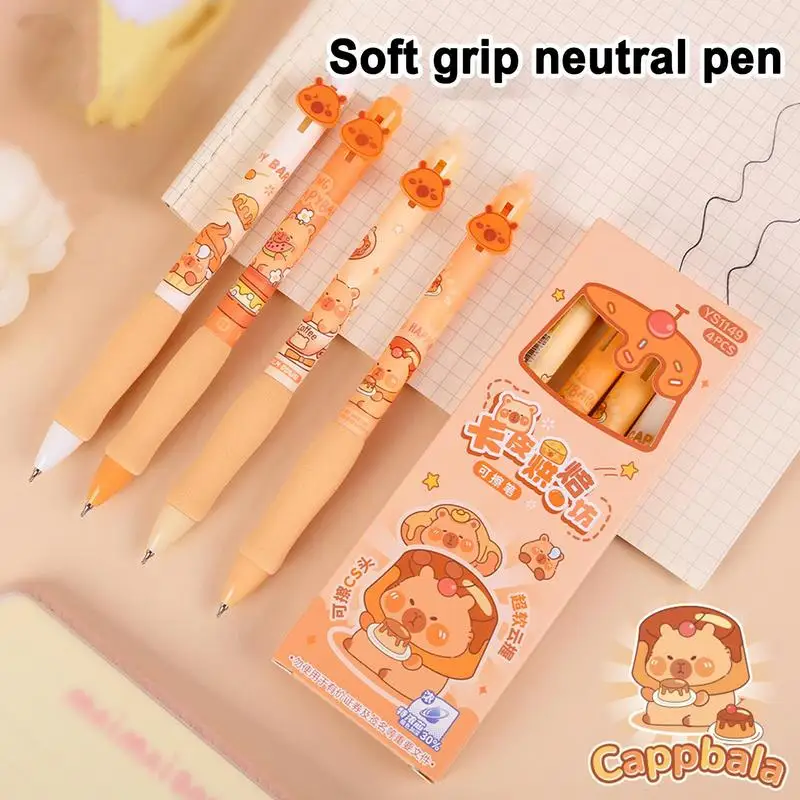 Löschbare Gelstifte, 4 x einziehbare, löschbare Tinte, Gelstifte, Cartoon-Tier-Schreibinstrumente für Frauen, Männer, Mädchen, Jungen, Kinder, Studenten