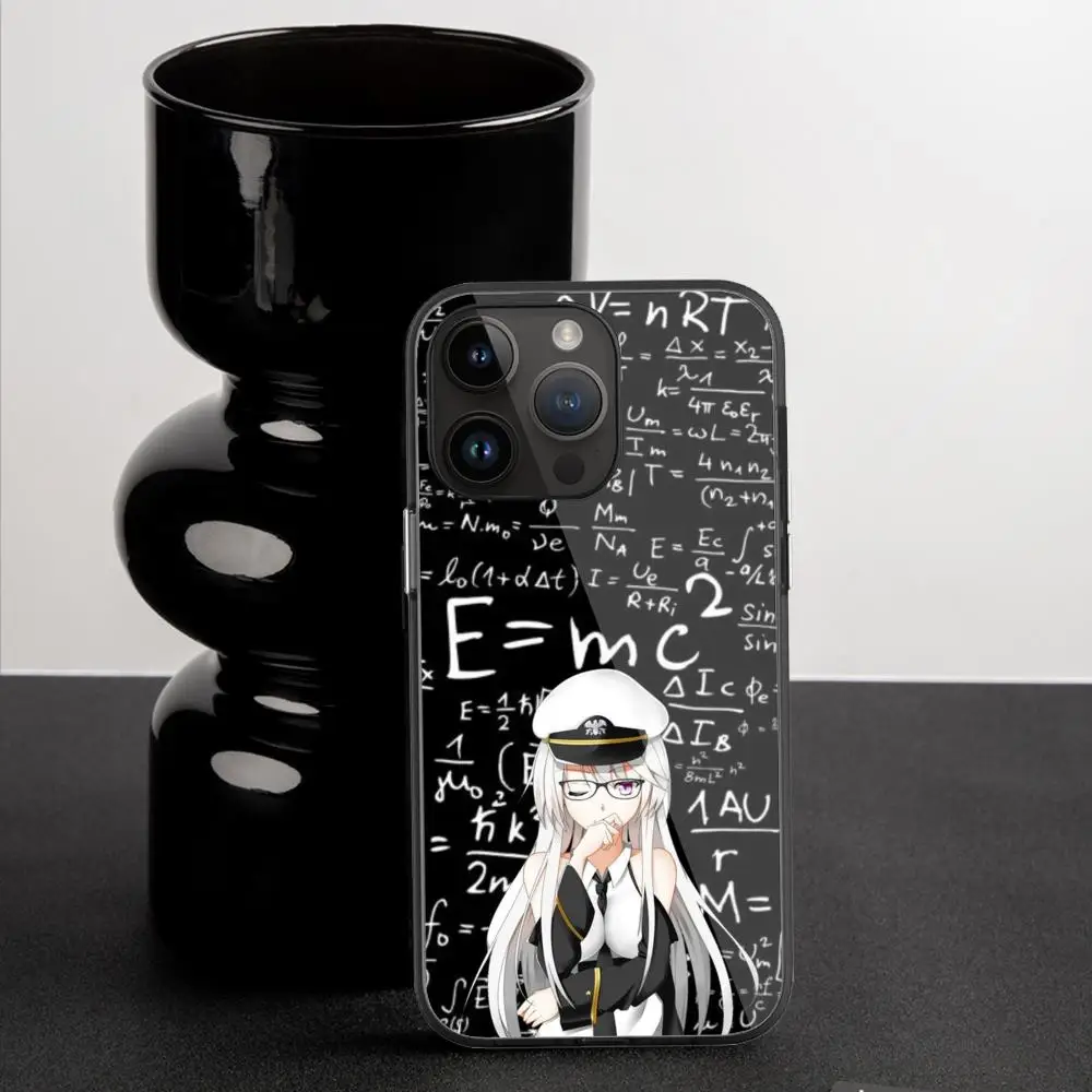 Azur Lane Phone Case For iPhone 15 Pro Max14 13 12 Mini 11 XR XS 8 7 Plus Black Art Glass Cases