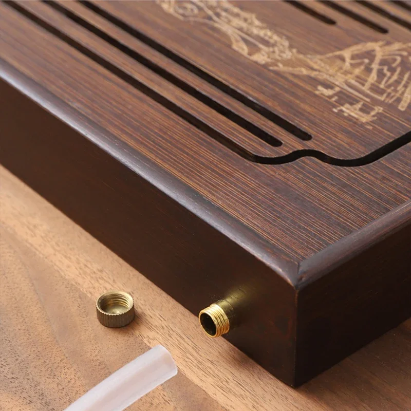 Wooden Tea Tray Storage Bamboo Ramadan Presentation Small Tray Rectangular Office Accessories Cafes