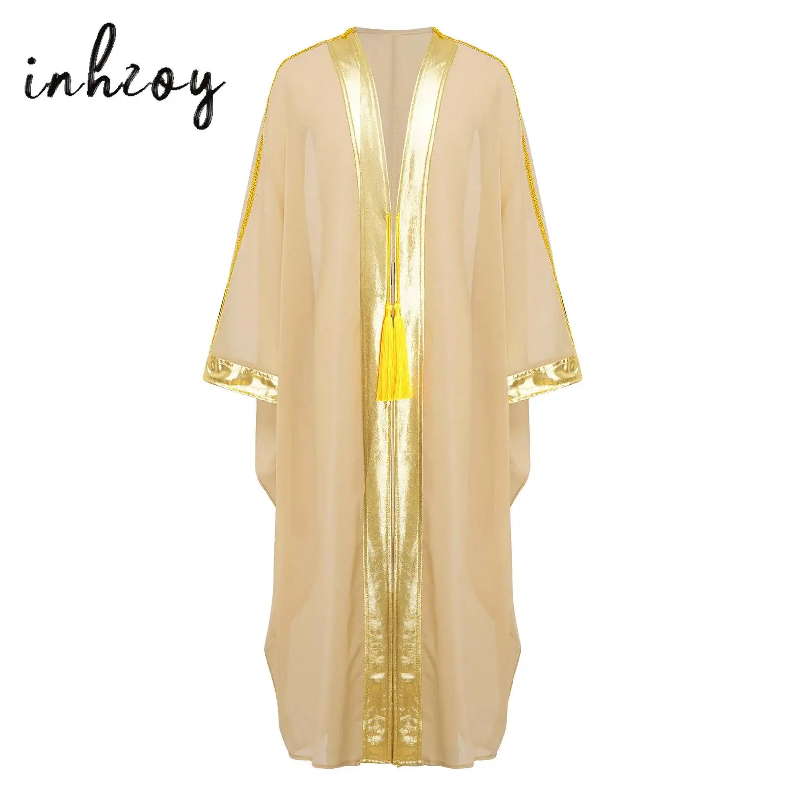 

Boys Girls Church Choir Worship Praise Dance Robe Metallic Shiny Graduation Gown Festival Baptism Judge Pastor Cosplay Costume