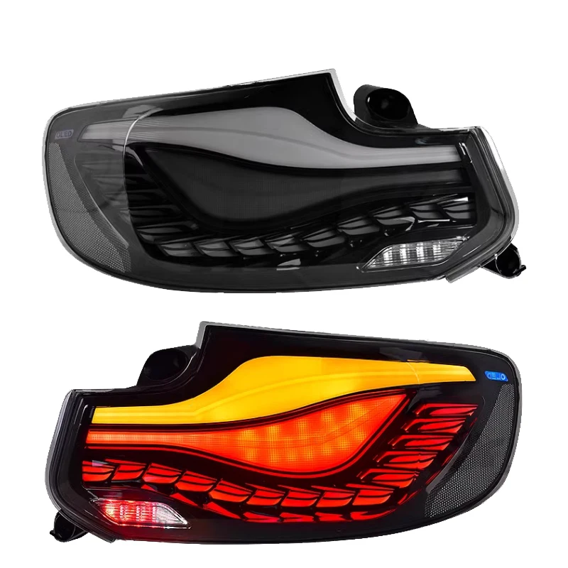 26 Style Car Rear Lamp For BMW F22 Tail Light 2014-2020 F23 F87 220 Upgrade OLED Dragon Scale LED M2C Taillight Car Accessories