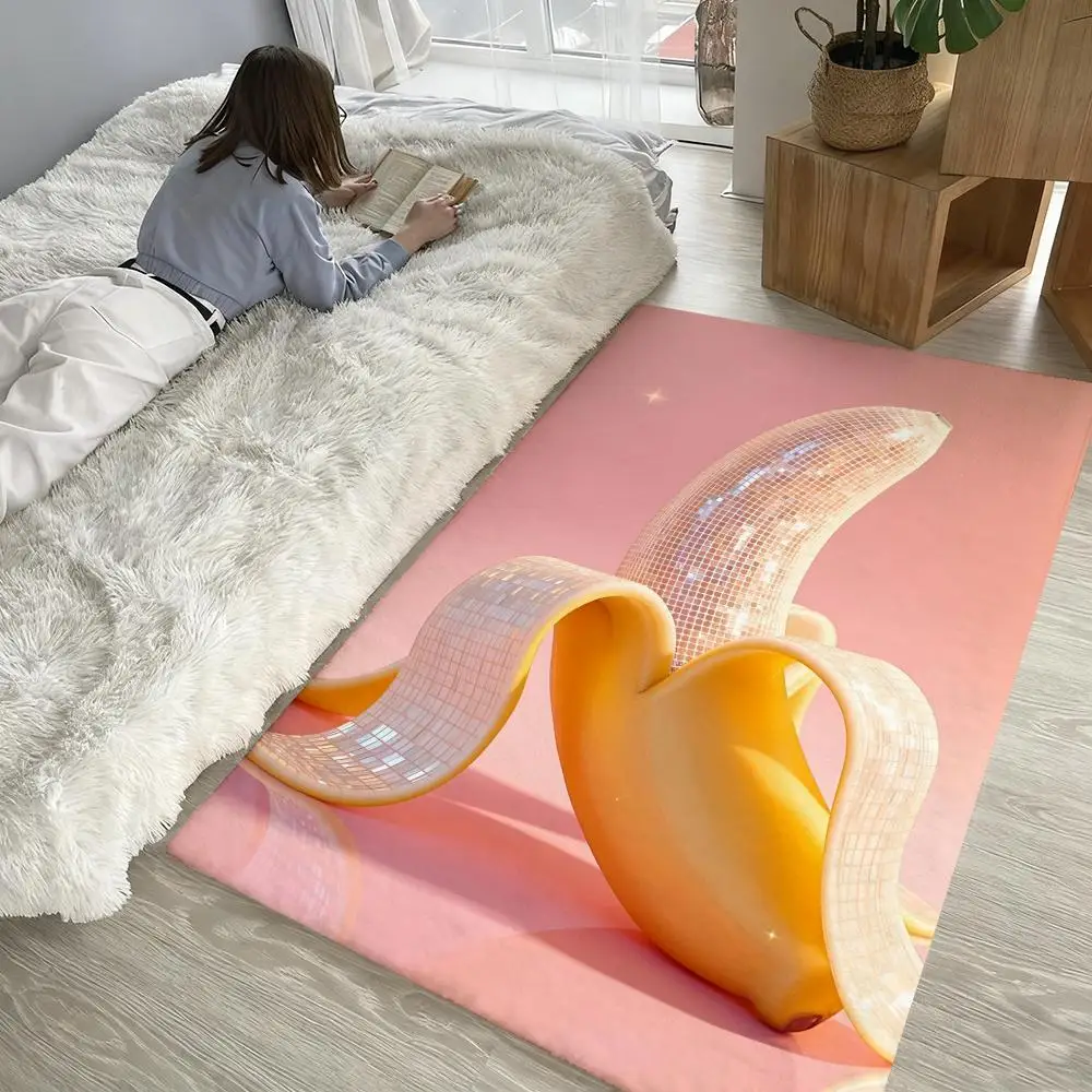 

Disco fruit fashion cool Floor Mat Soft Thickened Non-Slip Door Mat for Living Room Home Decor Flannel Rugs