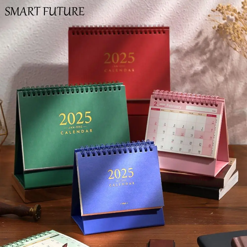Pianificatore da tavolo Creativo 2024-2025 Calendario 2025 Carta spessa Standing Flip Calendario Memo Pad Calendario desktop portatile Regali