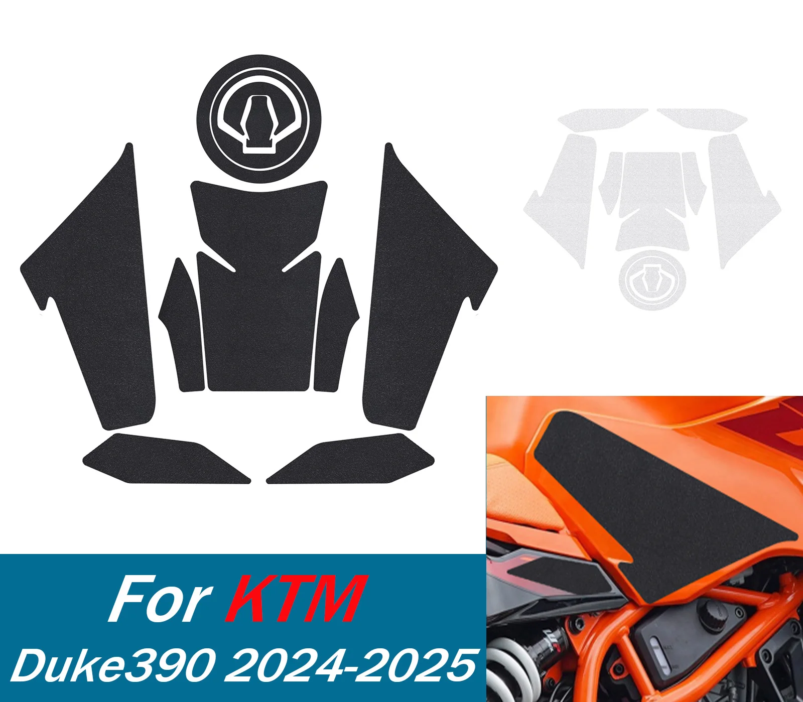 

Motorcycle Tank Pad Stickers Gas Protector For KTM Duke 390 2024 2025 Model Kit Knee Gas Protection Stickers Accessories ﻿
