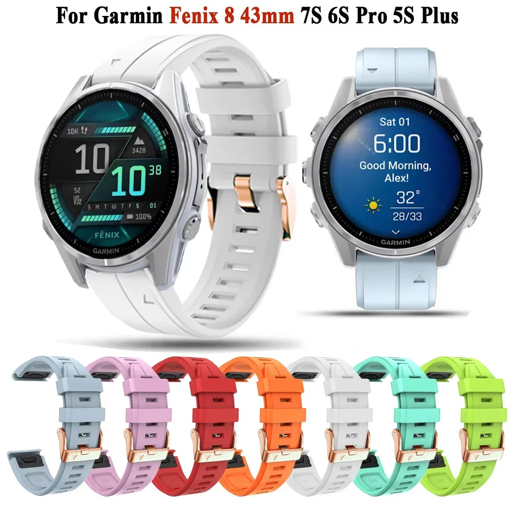 Image of Ersatz-20-mm-Armband für Garmin Fenix 8 43MM 7S 6S Pro 5S Plus Sport Silikon Quickfit Uhrenarmband Armband Zubehör