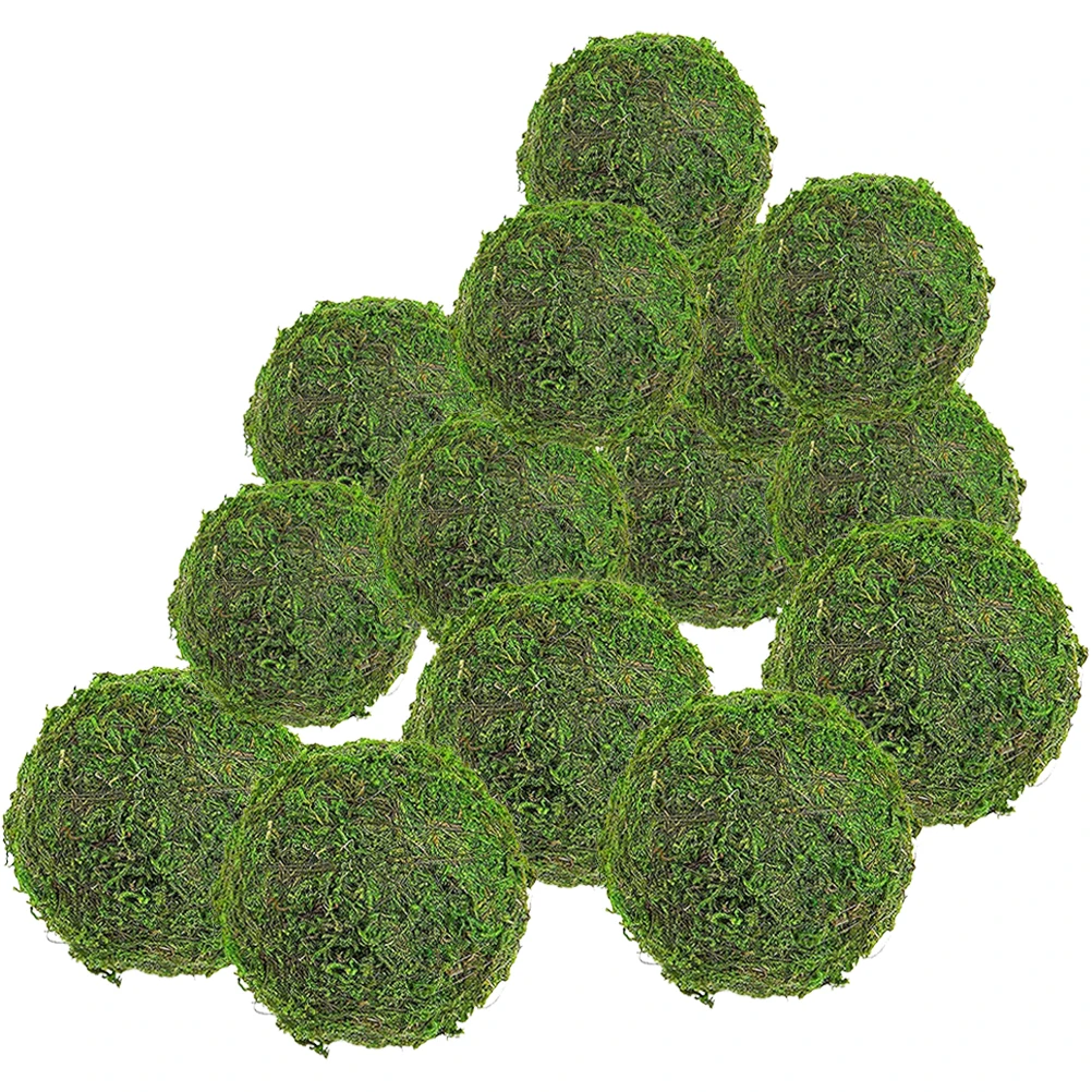 

14Pcs Simulated Moss Ball Decorative Ornaments for Vases Planters Weddings Parties Home Garden Table Decor Simulated Moss Ball