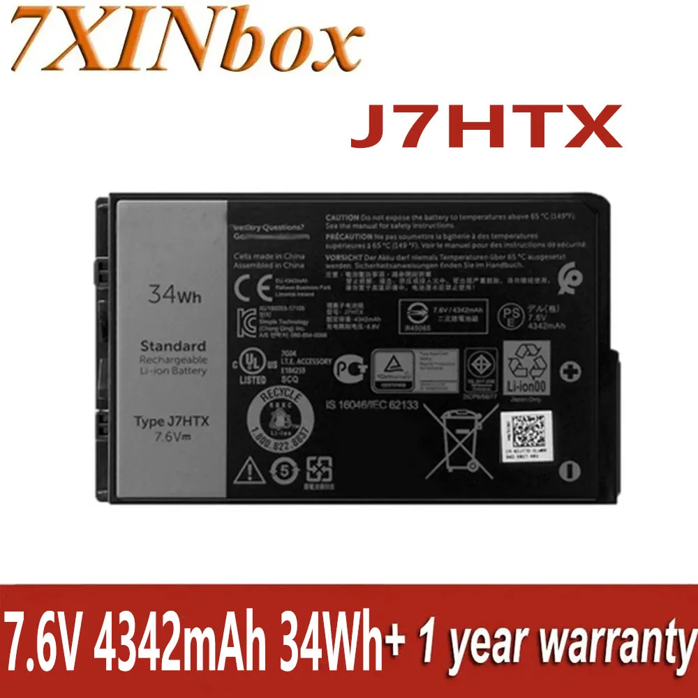 

7XINbox 7.6V 4342mAh 34Wh Original J7HTX Laptop Battery For Dell J7HTX Laptop Tablet