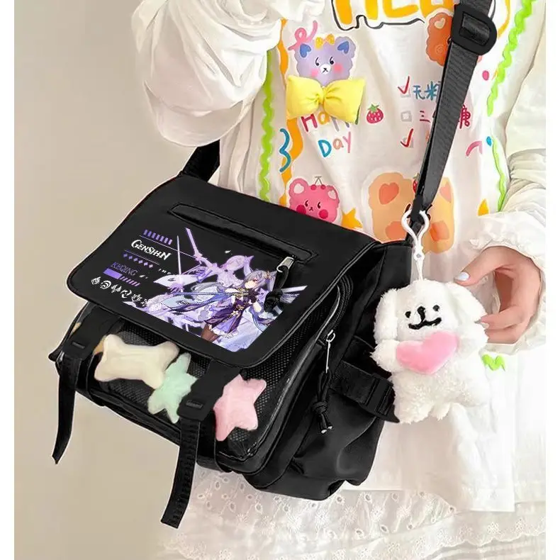 Genshin Impact Transparent Pain Single Shoulder Elementary Middle School Venti Xiangliu Large Capacity Boys Girls Crossbody B