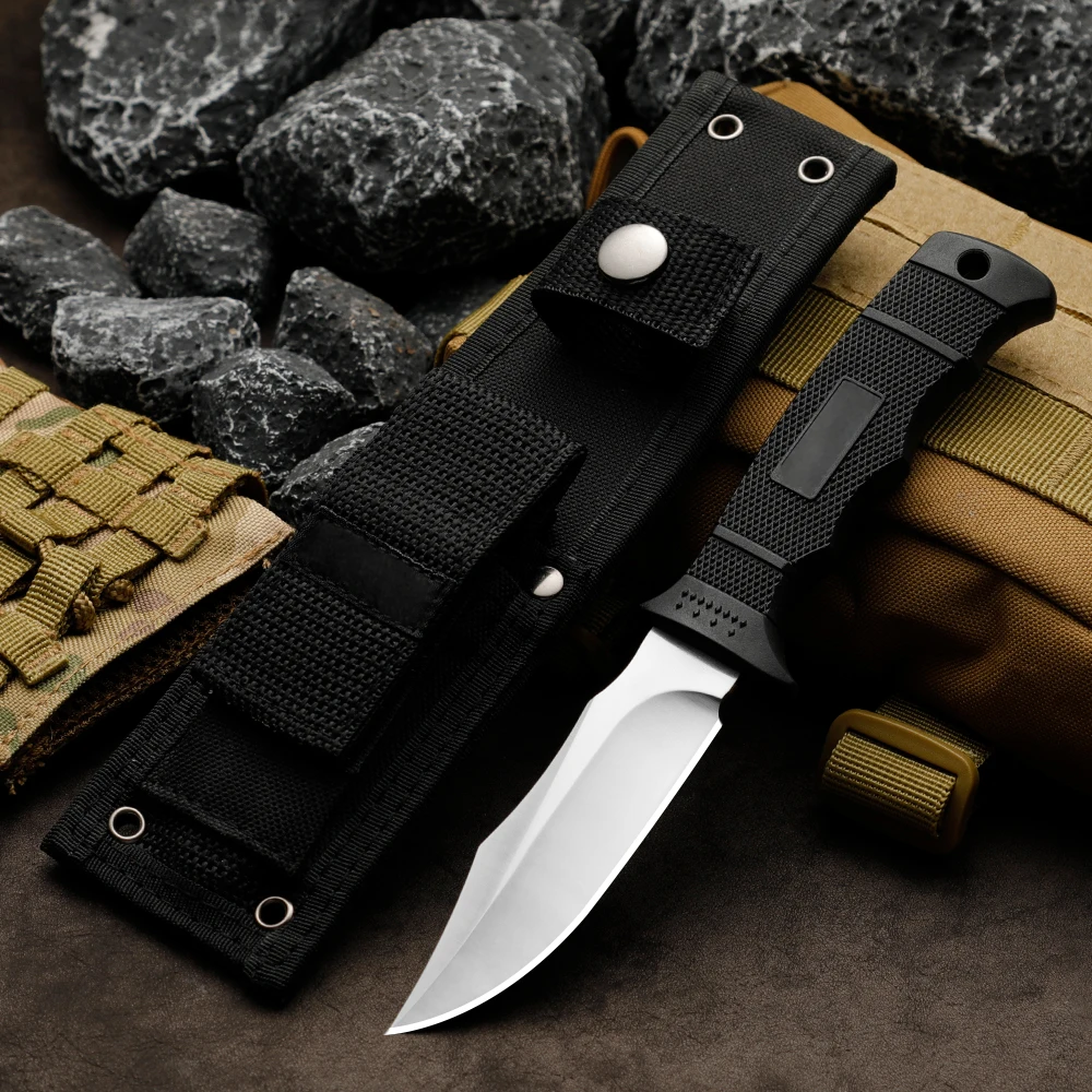 

Outdoor camping and fishing tools, household sharp fruit knives, field rescue knives, anti-slip TPR handle convenient mini knife