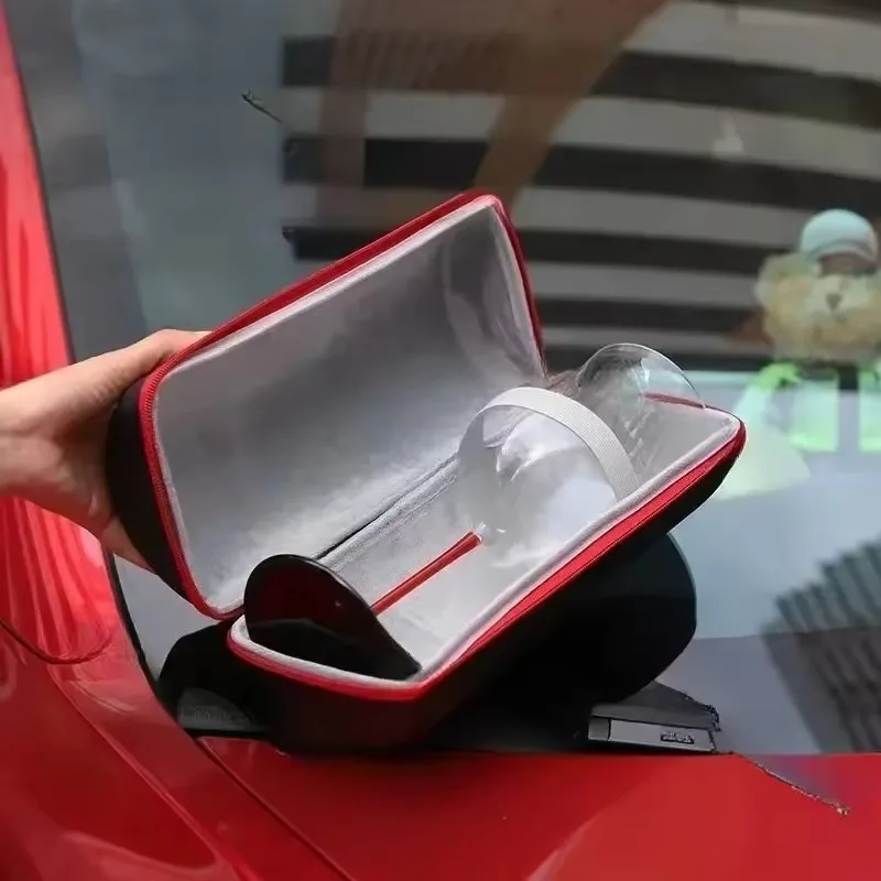 Black Tie Glass Travel Bag, Single Burgundy/Bordeaux Wine Glass Protector