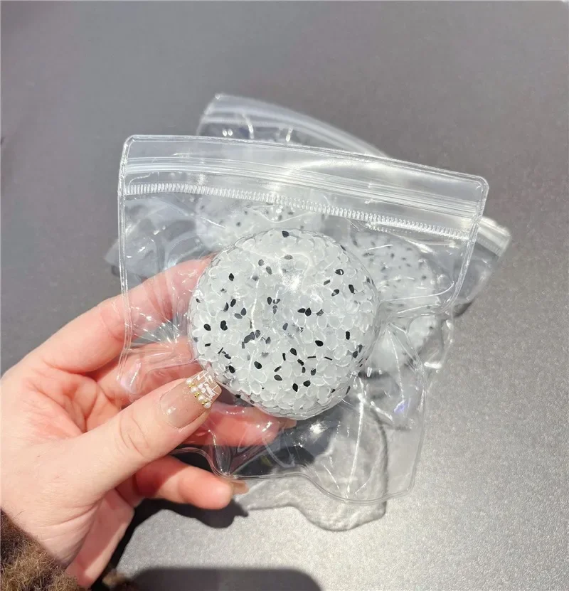 Sesame Rice Handmade Squishy Toy Slow Rebound Fidget Relief GEM Pearl Noisy Ball Anxiety Handmade Non-toxic Toy For ADHD Gift